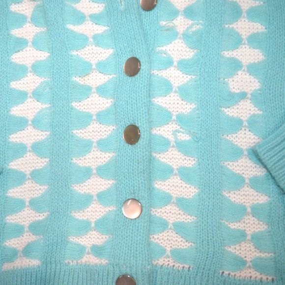 Vintage 1950s 1960s MCM Bobbie Brooks Atomic Starburst Cardigan Sweater - Picture 6 of 9